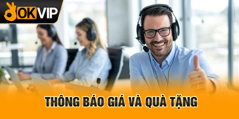 Thông báo giá và quà tặng
